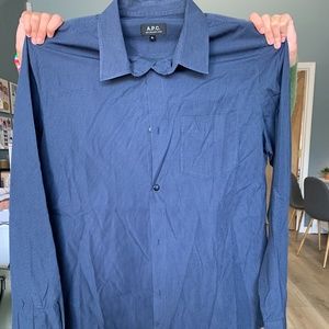 A.P.C Blue XL Long Sleeve Men's Shirt